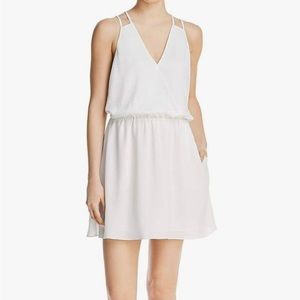 Crepe Mia Strappy Detail Wrap Tank Pocket Dress, White, Small